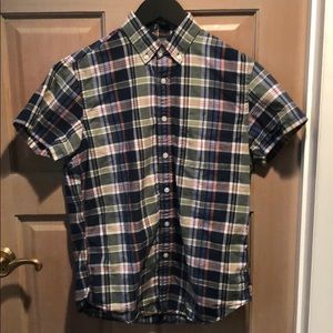 Men’s jcrew short sleeve plaid shirt.